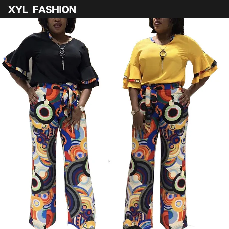Комплект из двух предметов с принтом женская одежда в африканском стиле лето 2020
