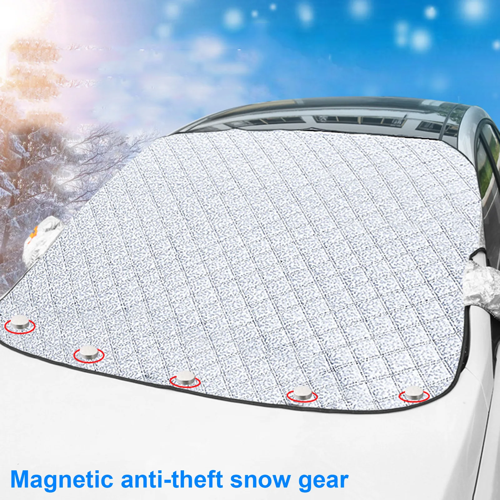 

Winter Magnet Car Snow Cover Aluminized Film Windshield Sunshades Anti Ice Frost Antifreeze Car Front Visor Windscreen Shade