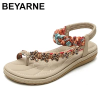 beyarne new bohemian woman wedge sandals fashion metal decoration casual women shoes summer ladies non slip sandalias plus size