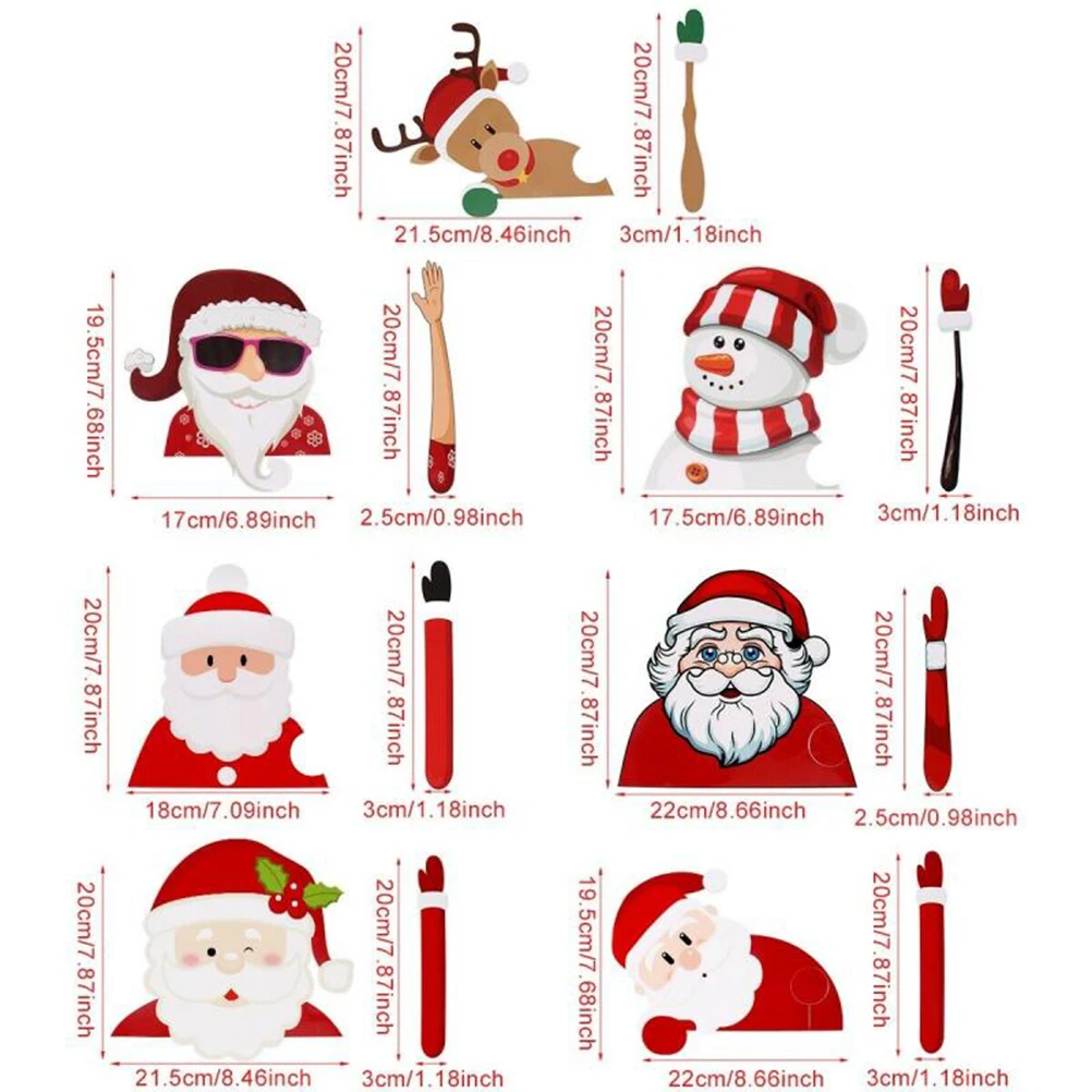 

Christmas Auto Decoration Cute Car Wiper Sticker For Car Accessories Xmas Santa Claus DIY Rear Windshield Window Waving Stickers