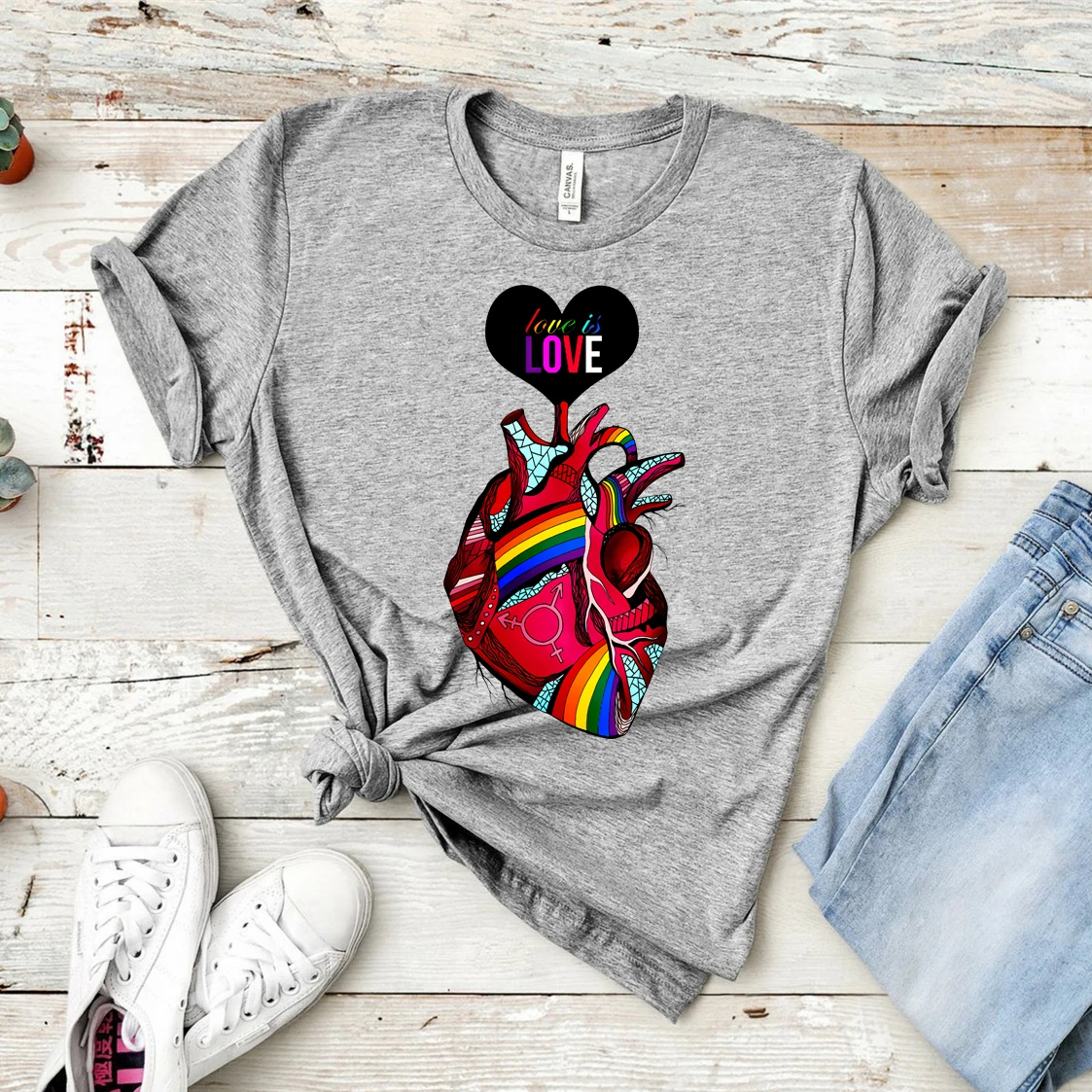 2020 футболка с надписью Love Is Heart забавная рубашка Pride винтажная Радужная