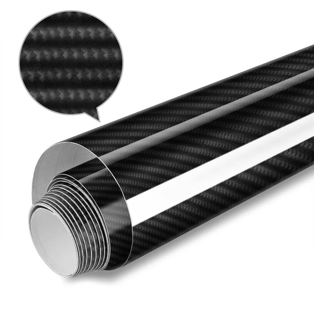

+ 3*Tools Car 300x30cm Vinyl Sticker 5D Accessories Black Carbon Fiber
