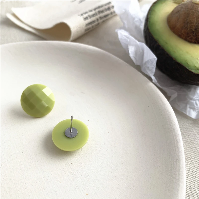 Японские и южнокорейские серьги в форме конфет Ретро Геометрические круглые