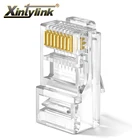 Разъем xintylink rj45 cat6 для кабеля ethernet, разъем rj 45, cat.6, 8p8c, Неэкранированные клеммы, модульный utp, позолоченный 6U, 2050100 шт.