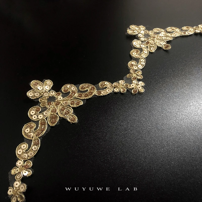 2 м с золотыми блестками Кружевное платье аппликацией в виде цветка отделкой по