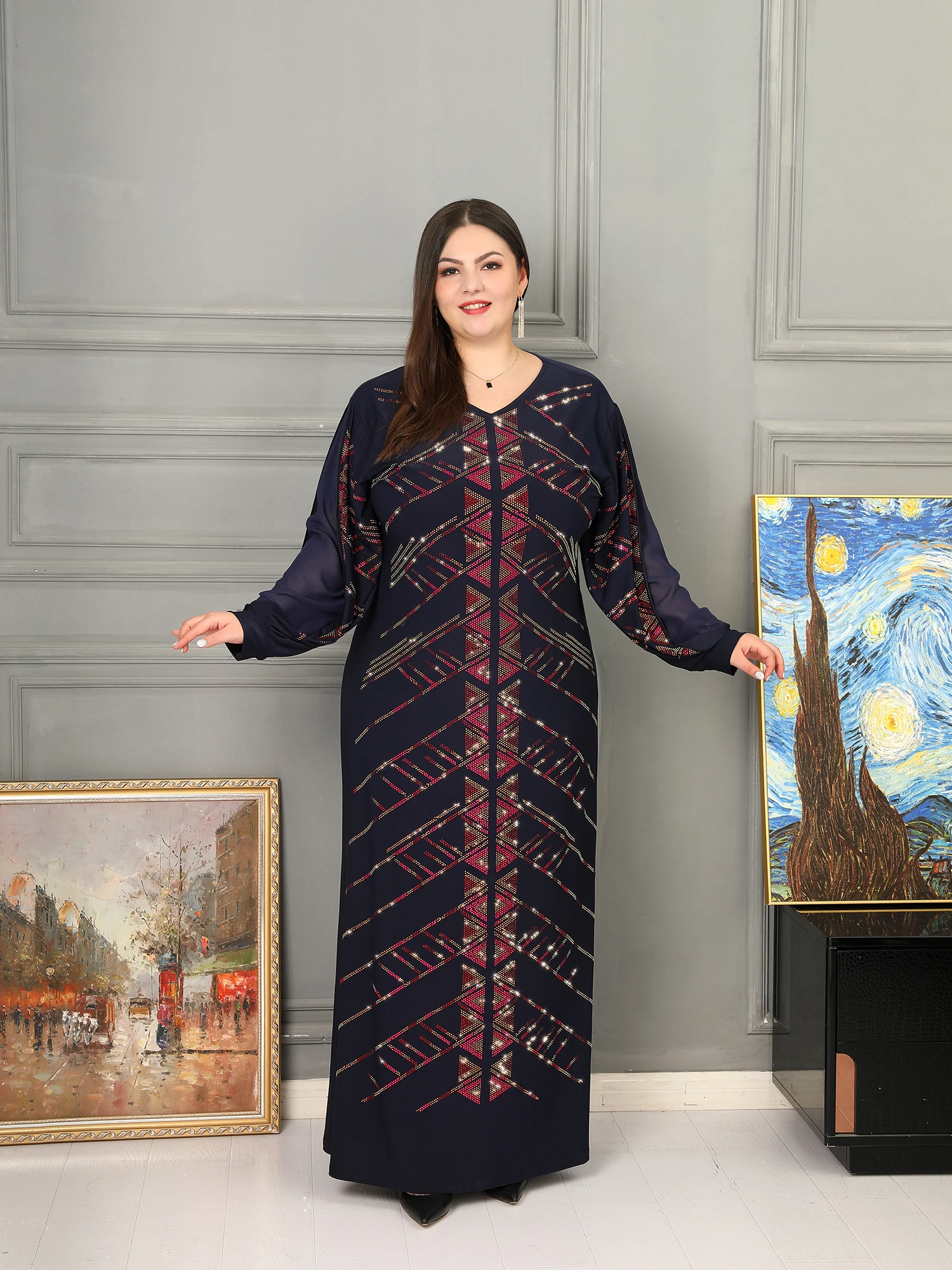 

African dresses for women Dubai Abaya Jalabiya Shiny Long Sleeve Islam Muslim Women Robe Arab Turkey Moroccan Kaftan Party Dress