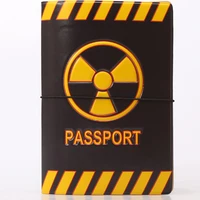 creative danger sign passport cover pvc wallet bag letter men women id address holder portable boarding travel accessories 08