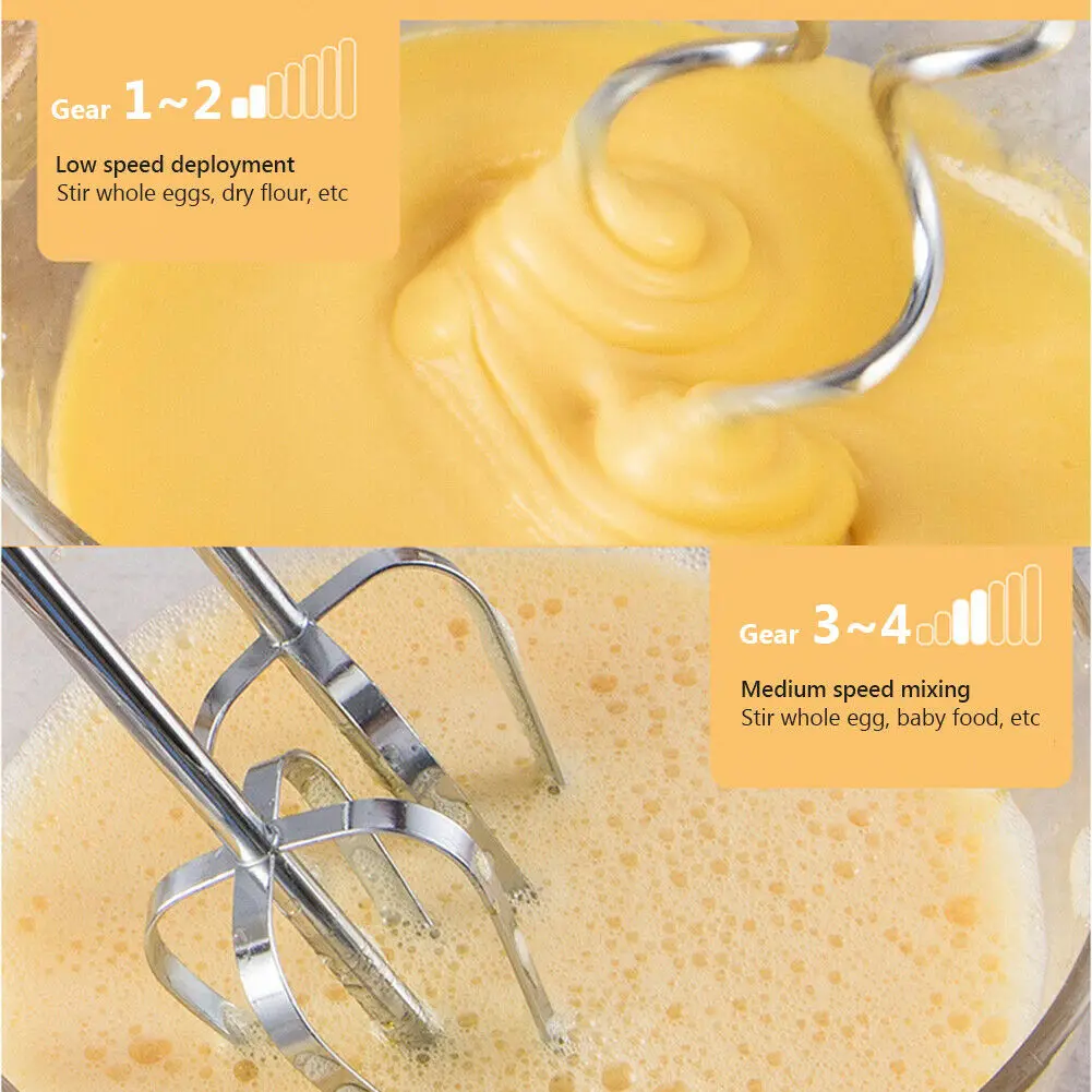

Electric Food Egg Hand Mixer Cake Dough Stand Blender Bowl Beater 7 Speed Mixing S7