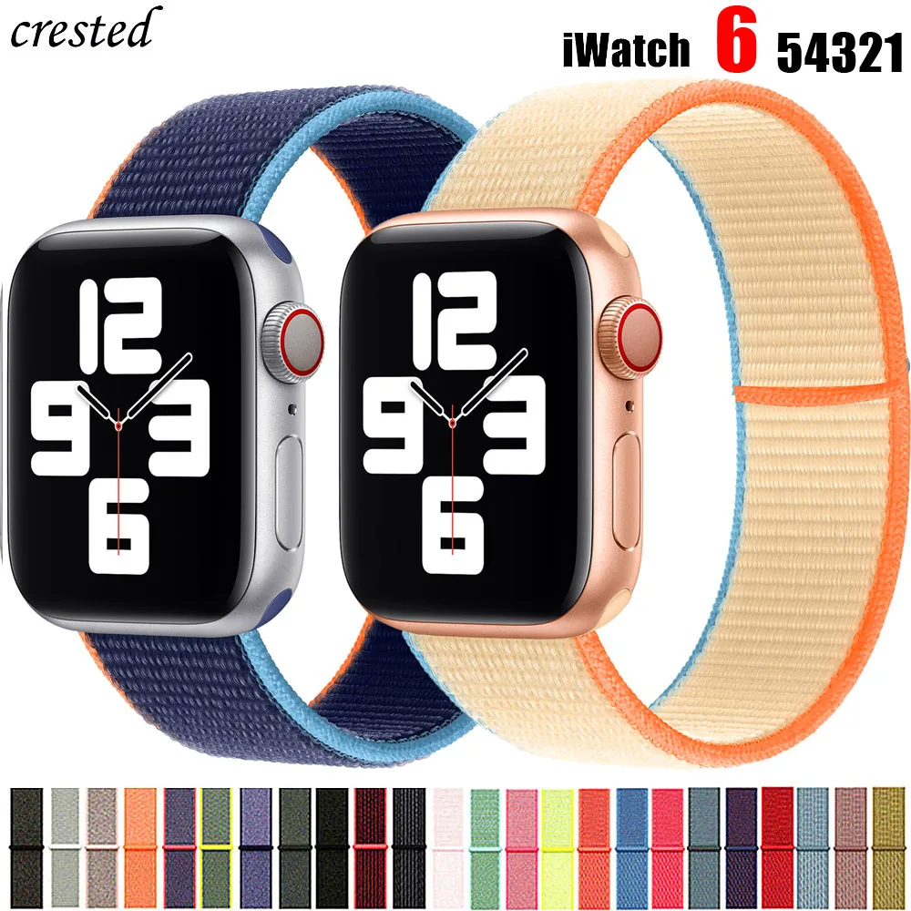 

Nylon Strap for Apple watch band 44mm 40mm 42mm 38mm smartwatch wristband belt sports loop bracelet iWatch serie 5 3 4 se 6 band