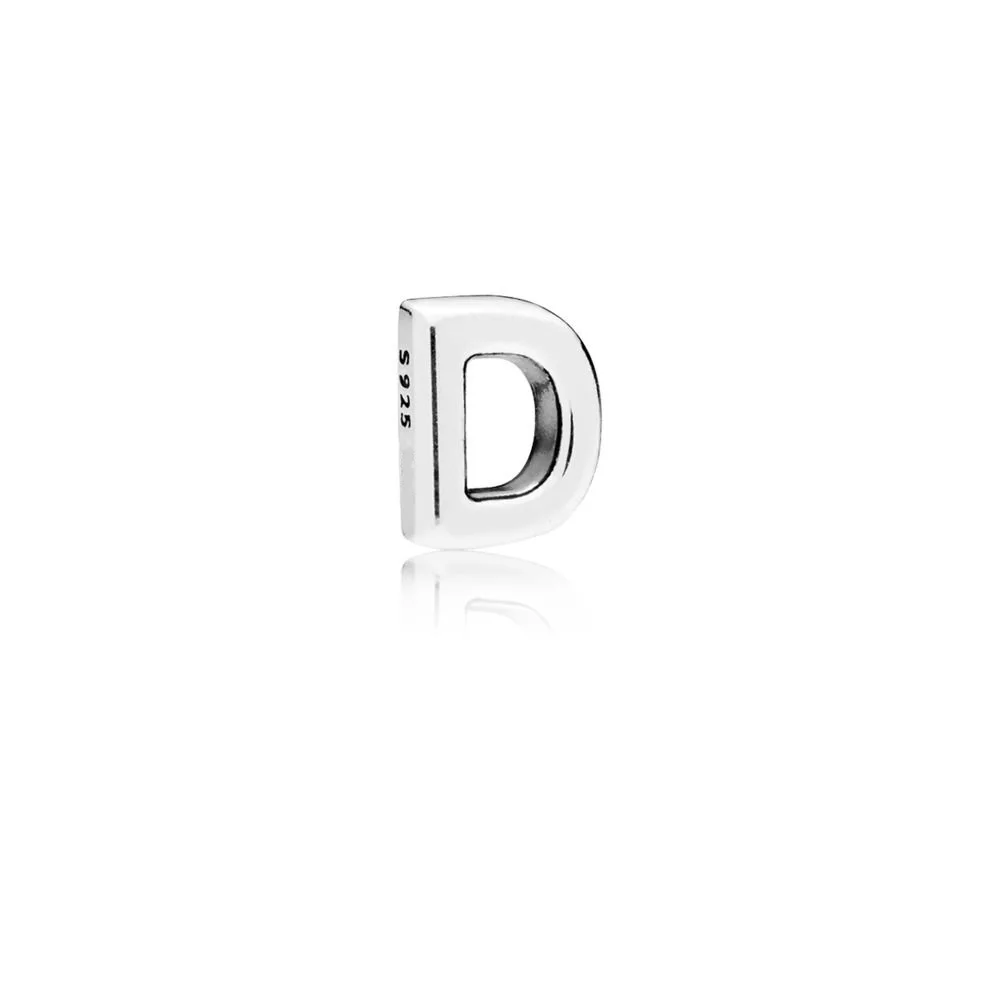 

925 Sterling Silver Beads Diy 26 Letter Alphabet For Women Diy LOCKET HANGING CHARM Pandora Charms Bracelets Necklace