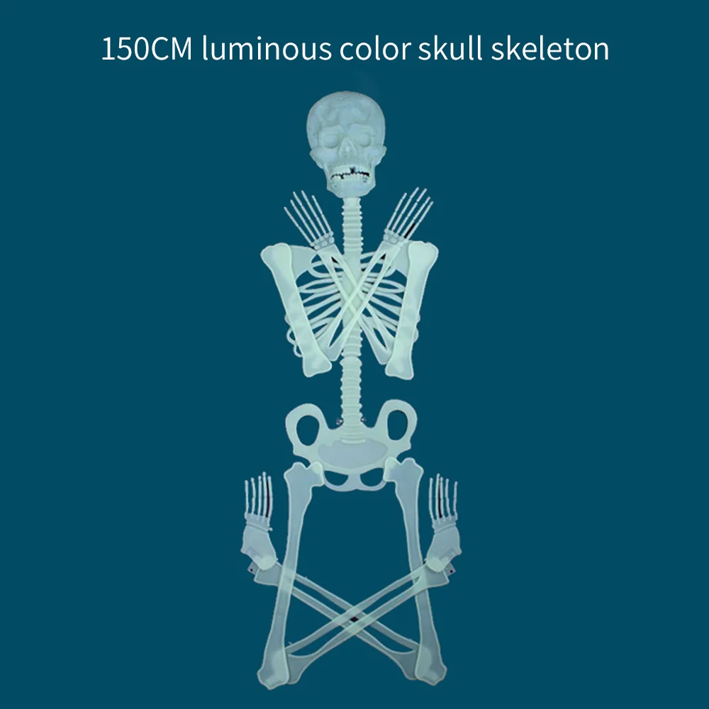 

Светящаяся рамка черепа, Хэллоуин, ужас, светящийся пластиковый однотонный реквизит для Хэллоуина, скелет, череп, подвесной наружный ПВХ 32 с...