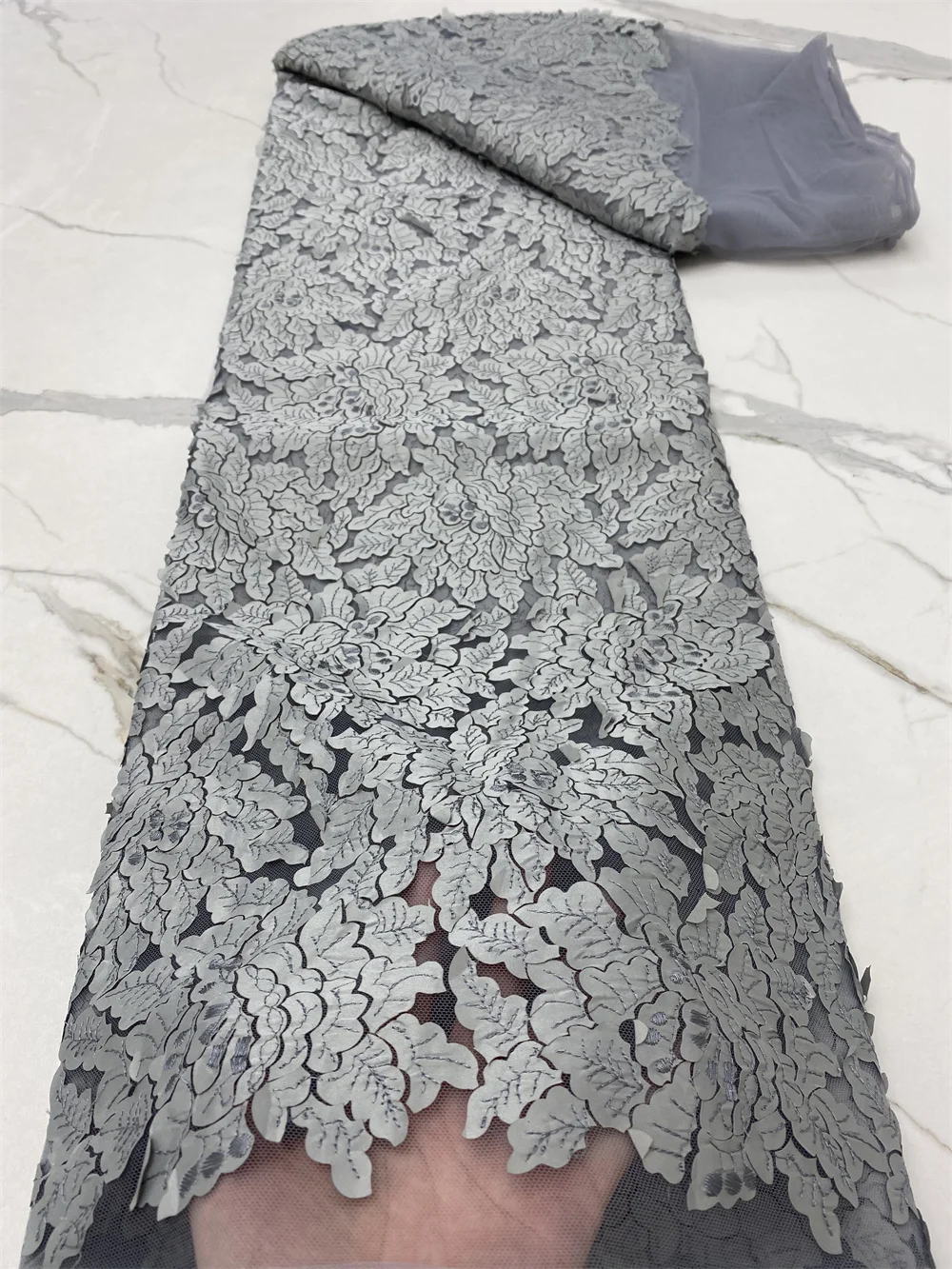 

NI.AI 2021 Высококачественная серая кружевная вышивка французская сетчатая кружевная ткань последние африканские с камнями тюлевые кружевные ...