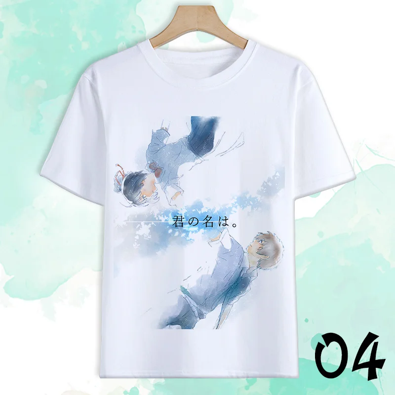 Japanese Anime Your Name Cosplay T Shirt Cartoon Tachibana Taki Miyamizu Mitsuha Print Summer T-Shirt Casual Top Tee Costume |