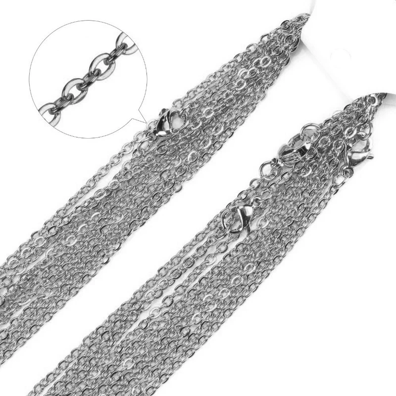 10 шт. ширина 2 мм нержавеющая сталь позолоченное ожерелье кубинские цепочки DIY