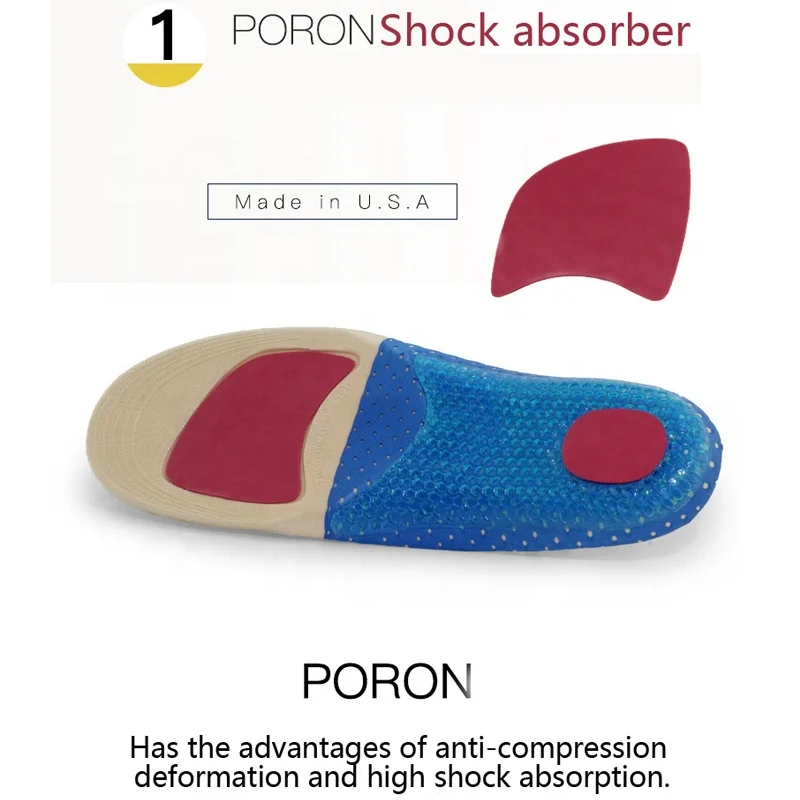 Спортивные стельки унисекс PORON дышащие впитывающие пот для бега спортивные