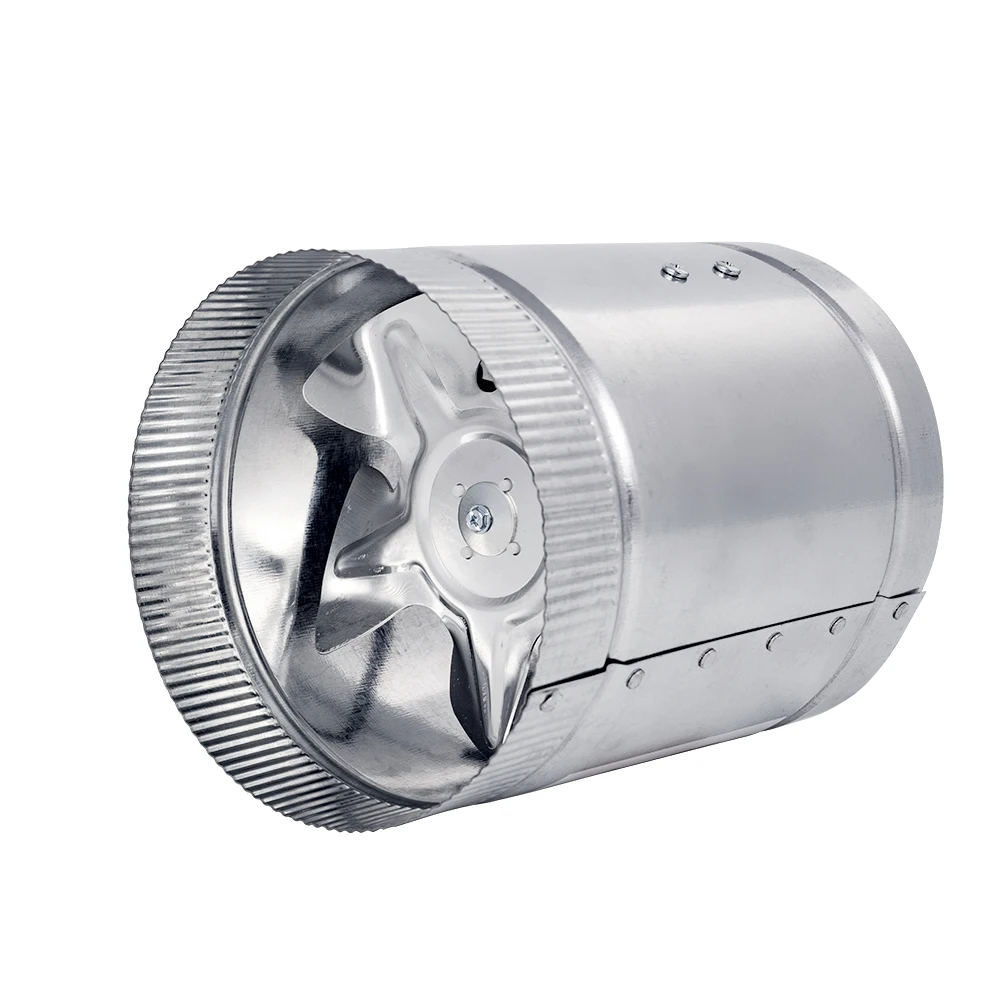 Круглый металлический встраиваемый вентилятор для воздуховода 220 В 110 бесшумный