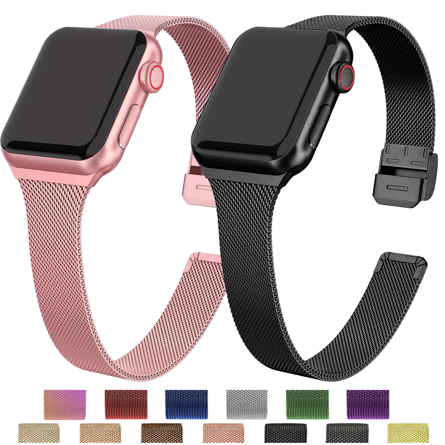

Тонкий металлический ремешок для Apple Watch 6/SE/5/4/3/2/1 38 мм 40 мм, ремешок из нержавеющей стали для часов iwatch series SE/6 42 мм 44 мм, браслет