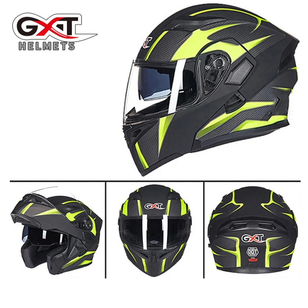 

DOT Approved GXT Professional Motocross Racing Full Face Casque Safety Modular Flip Up Dual Lens Motorcycle Capacete Moto Casco