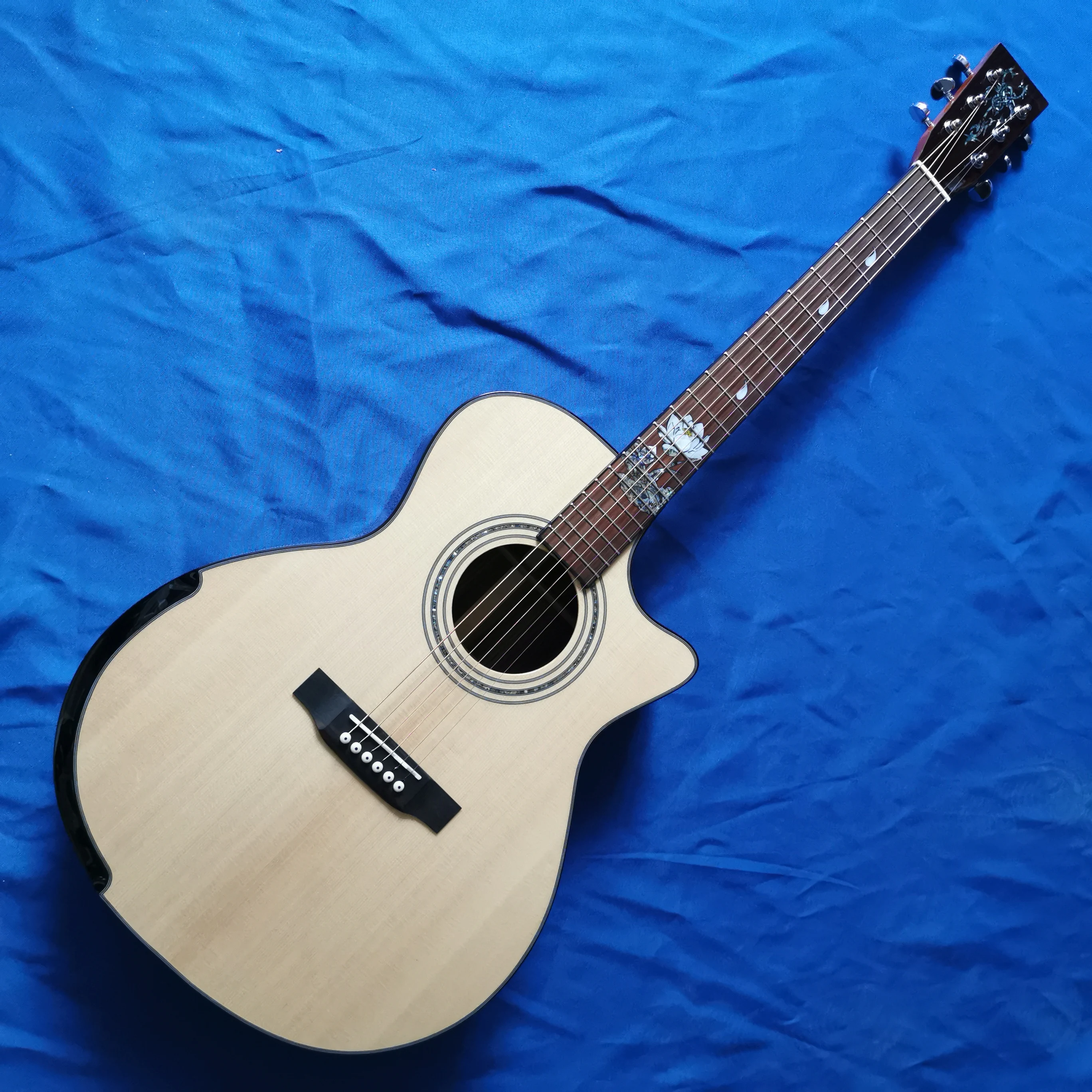 

Бесплатная доставка, стандартная 41-дюймовая Акустическая гитара из массива дерева, акустическая электрическая гитара L200