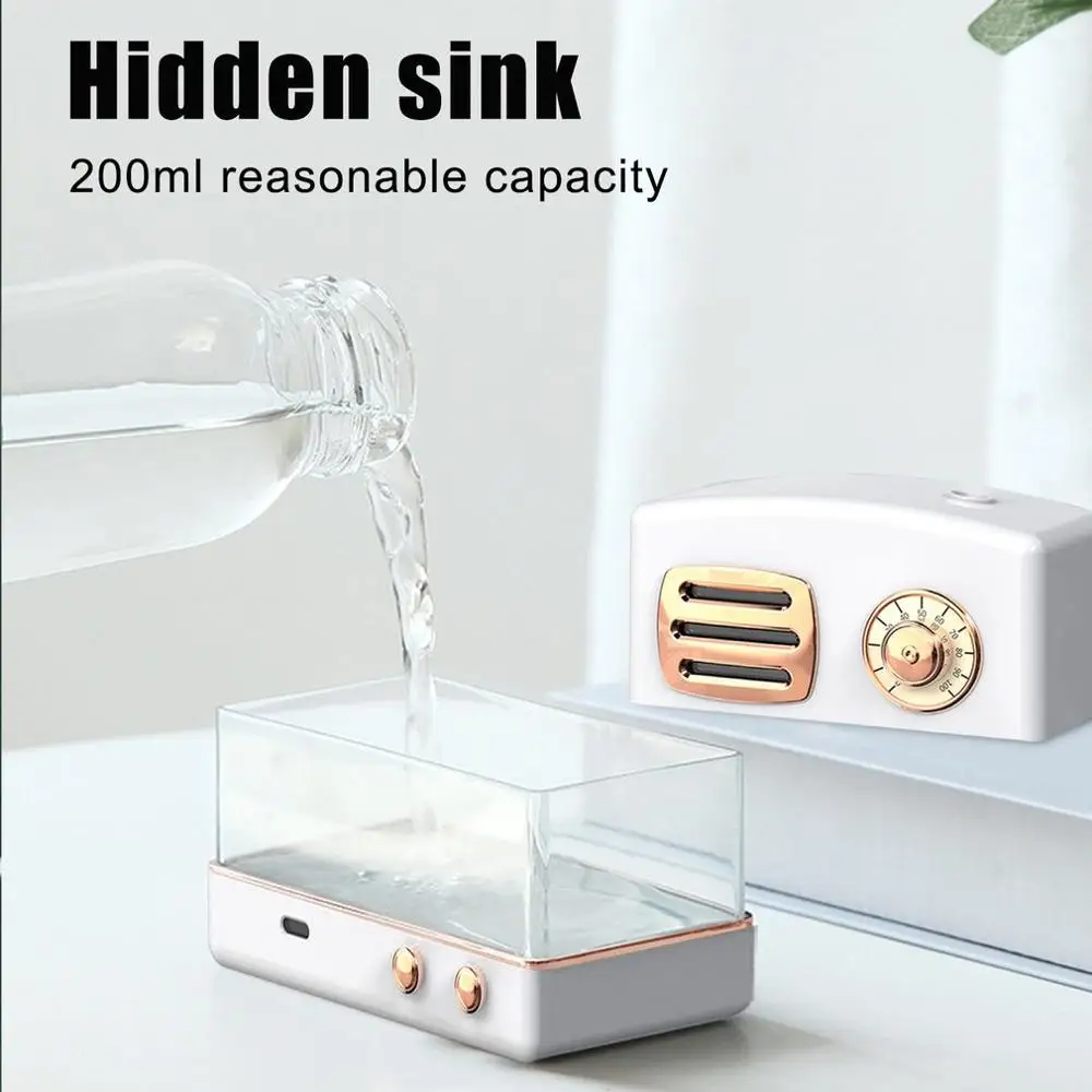 

Mini Diffuser USB Aromatherapy Aroma Diffuser Retro Air Humidifier 200ML Small Ultrasonic Big Fog Amount Humidifier For Home