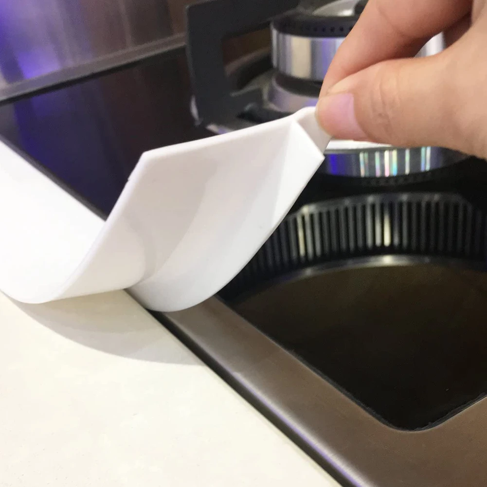 

2PCS Kitchen Silicone Stove Counter Gap Cover Heat Resistant Mat Oil Dust Water Seal Easy Clean Spills Between Counter