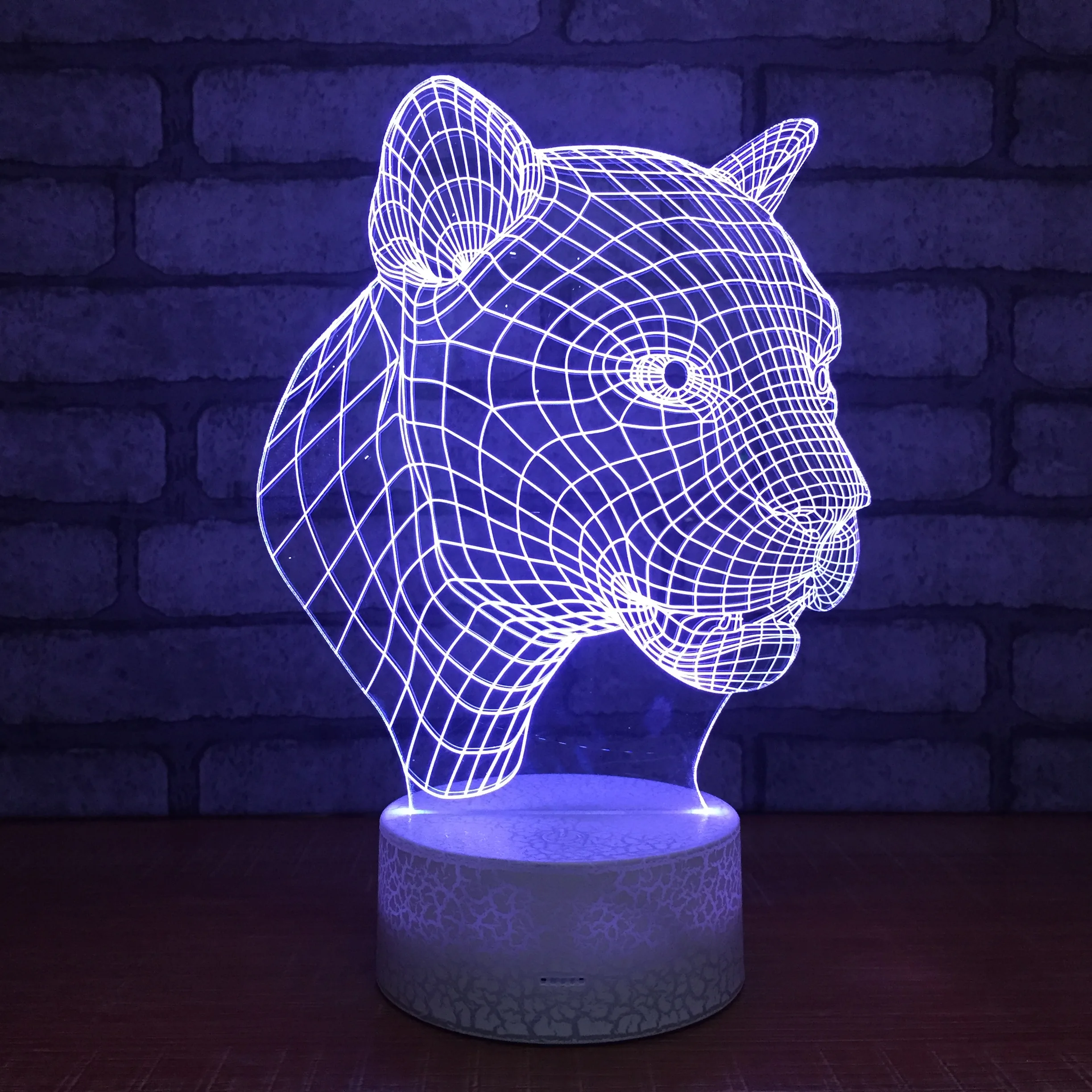 Гепард Леопард 3D светодиодный ночсветильник USB спальня гостиная бар атмосфера