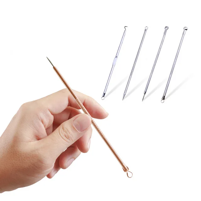 4 шт./компл. для удаления угрей акне иглы прыщей инструмент массажер лица уход за