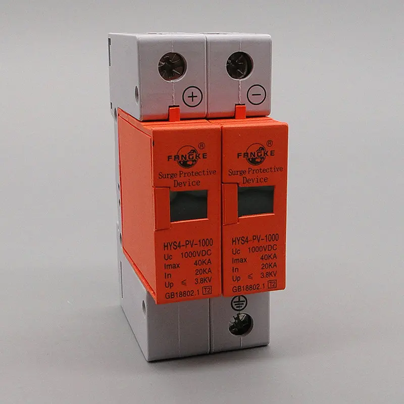

2P DC 500V 800V 1000V 20KA 40KA Surge Protective Device SPD Arrester Low Voltage House 2 Poles Surge Protector