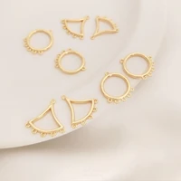 high quality copper 14k gold plated hollow geometry sector round charms connector for diy jewelry earrings making accessories