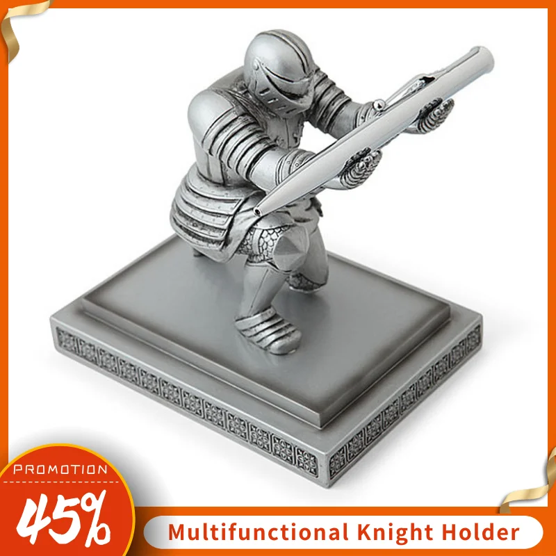 Нержавеющая сталь ручка держатель Рыцарь Солдат Цифры подставка для ручек