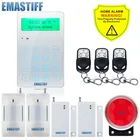 Голосовые подсказки на английскомрусском языках 433 МГц Беспроводная клавиатура GSM сигнализация управление через приложение с функцией защиты от вскрытия проводная сирена