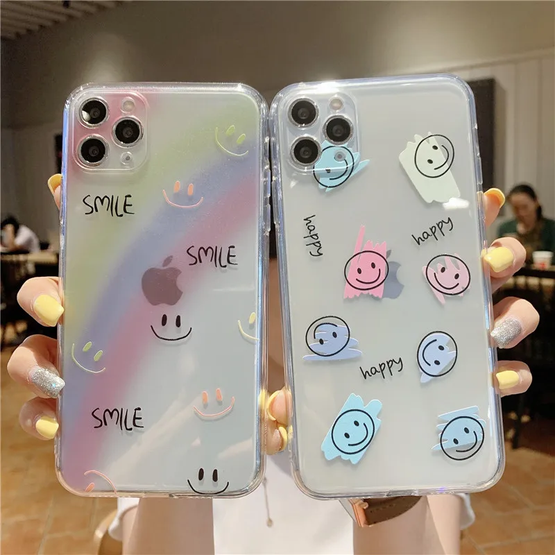 

Cartoon Funny Cute Pattern Phone Case For iPhone 11 Pro Max 7 8 Plus XR XS Max 12 Pro SE Transparent TPU Bumper Back Cover Coque