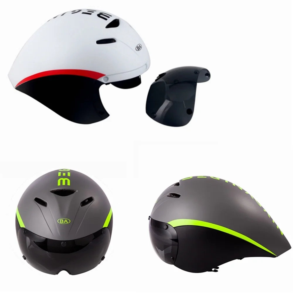 Фото НОВЫЕ шлемы Aero TT, очки для велоспорта, сверхлегкий шлем для мужчин, солнцезащитные линзы, гоночный велосипедный шлем, дорожный MTB, интегрированный велосипед для триатлона №3