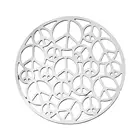 DoreenBeads филигранная нержавеющая сталь фурнитура для украшений, круглый серебряный цвет, полый символ мира, диаметр 25 мм (1 дюйм), 1 шт.
