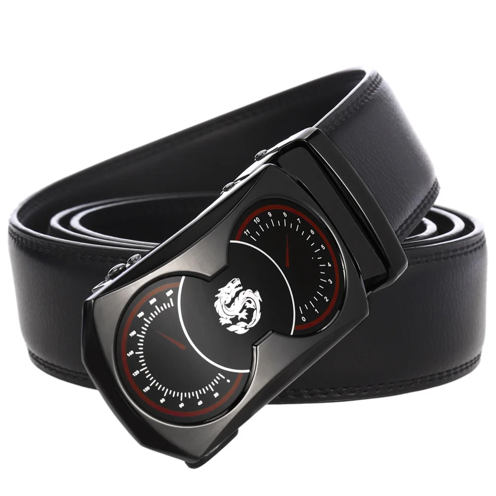 

Men's Business Style Belt Leather Strap Male Waistband Automatic Buckle Belts For Men Top Quality Girdle Belts LY136-23369-1