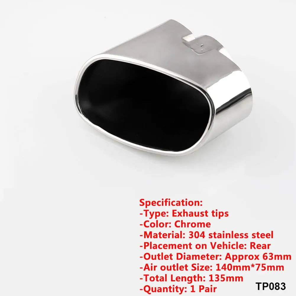 2 шт. двойной хромированный глушитель выхлопной трубы наконечник из нержавеющей