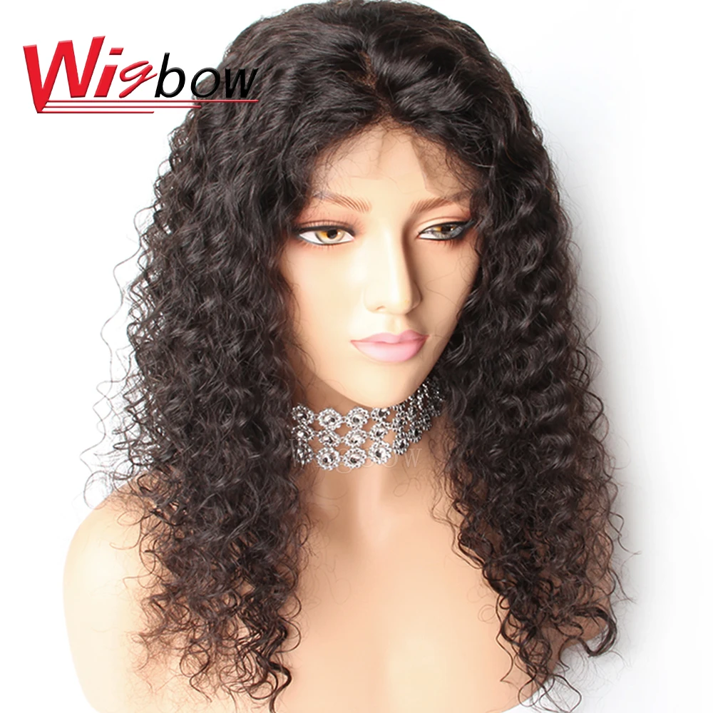 Волосы Wigbow OneCut Боб глубокие вьющиеся 13x4 фронтальные человеческие волосы на сетке