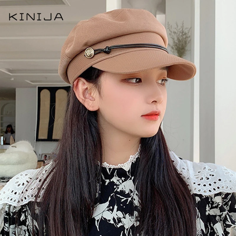 Хлопковый женский берет сезон осень-зима восьмиугольная шапка стильные кепки