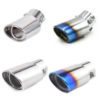 Универсальные круглые автомобильные выхлопные системы, глушитель из нержавеющей стали, наконечник трубы, серебристые, хромированные автомобильные аксессуары