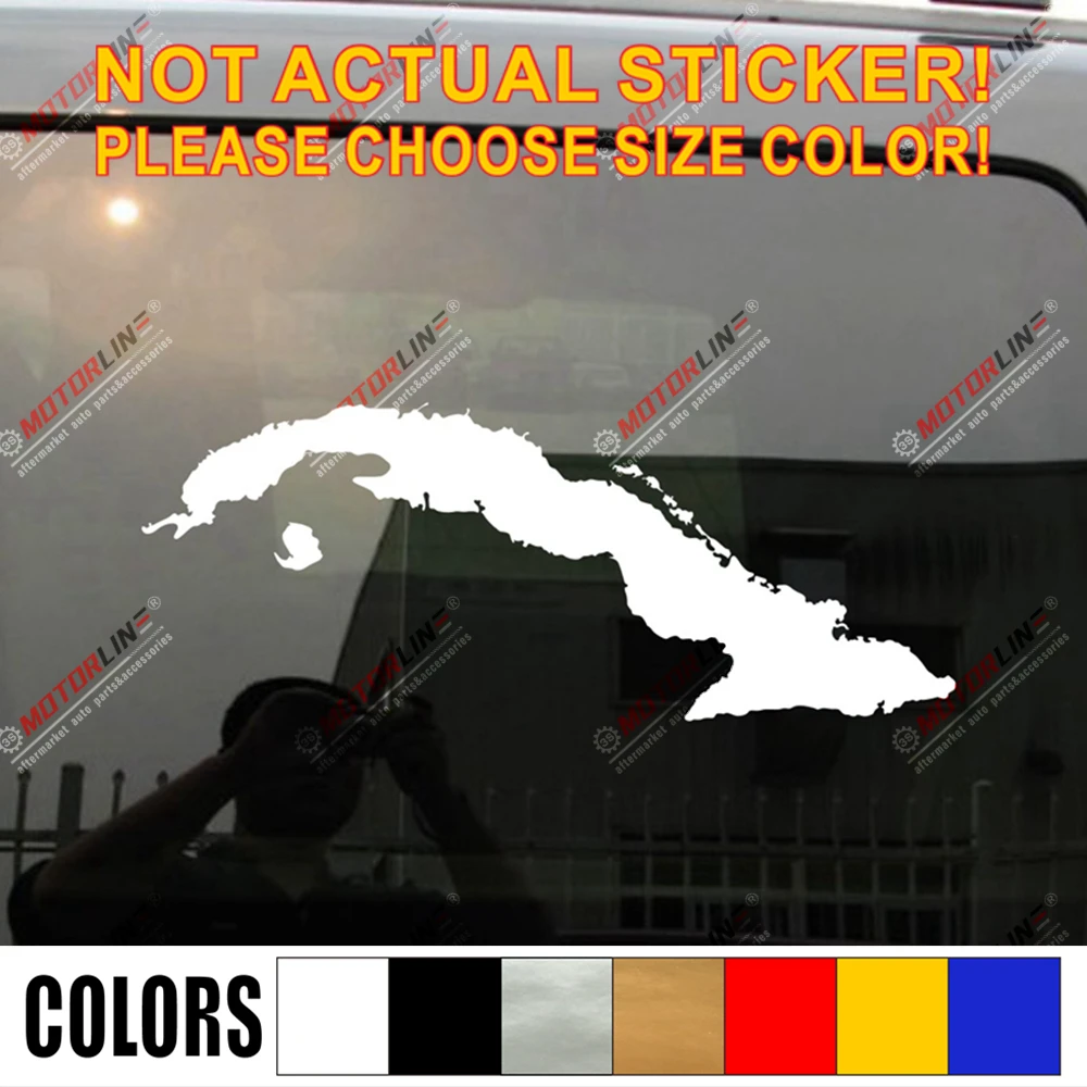 Наклейка на автомобиль с изображением карты Кубы виниловая высечка без заднего