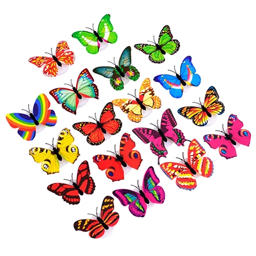 1/6/10 linda mariposa luz Night na LED cambio светодиодный color hermosa decorar of pared 1pc 7 Color Drop shipping|Статуэтки и