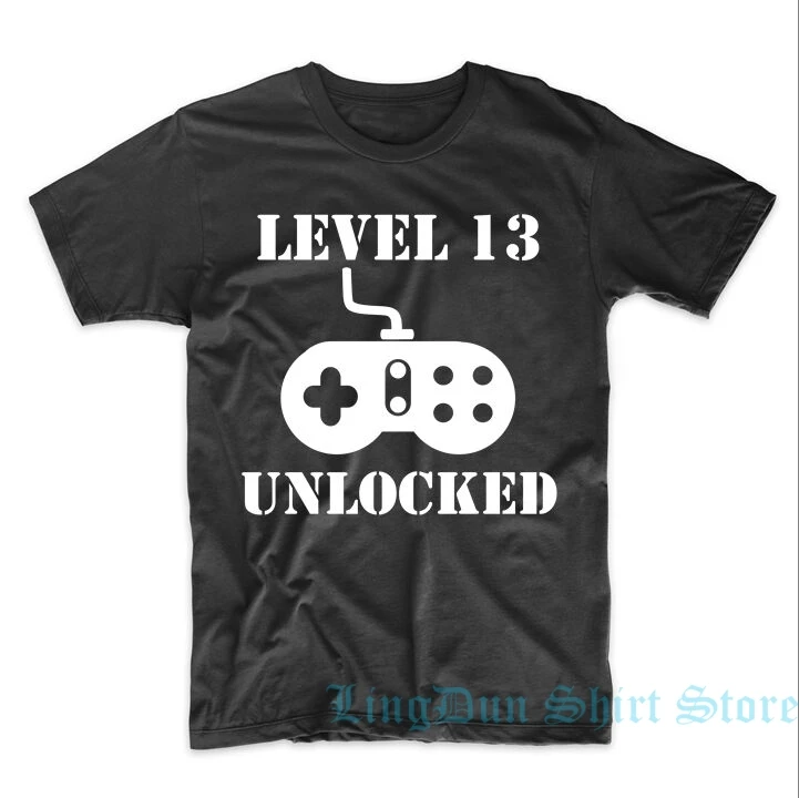 Забавная разблокированная футболка 13 го дня рождения с видеоиграми мужская и