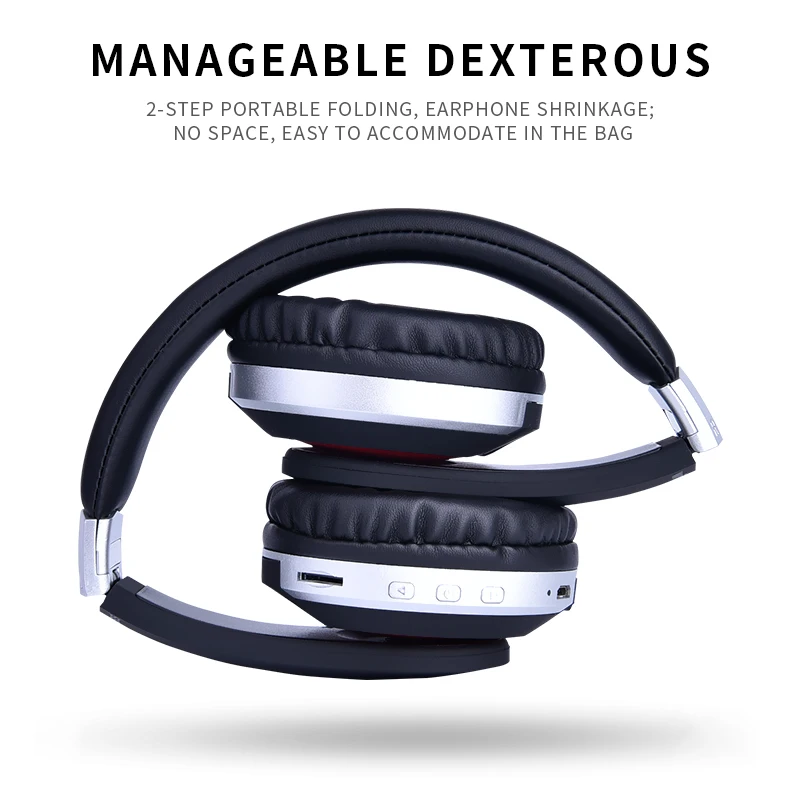 Wireless bluetooth headset head-mounted gaming folding with microphone subwoofer stereo surround sound fashion | Электроника