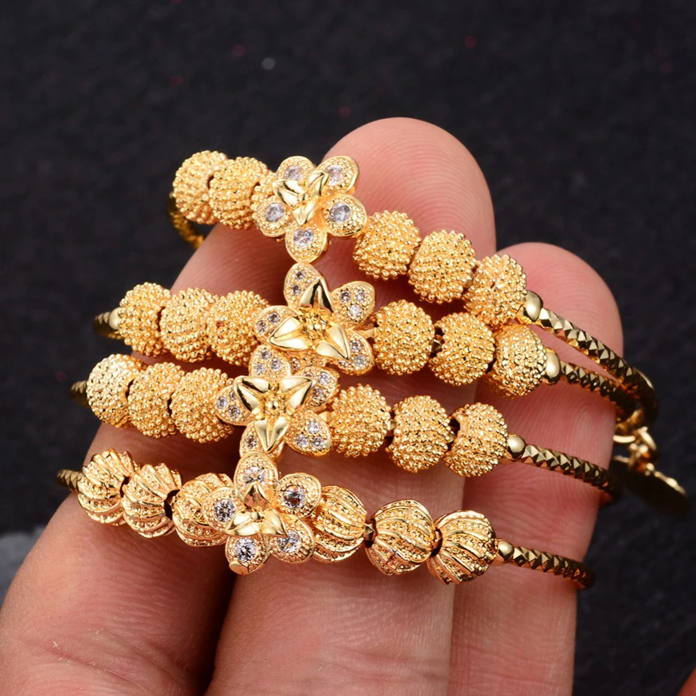 Wando 4 шт./лот детские браслеты золотого цвета Эфиопский детский изысканный