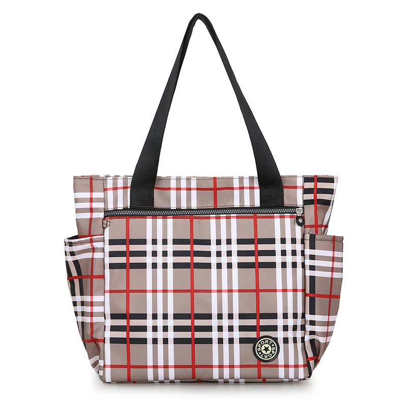 

Stripe decoration Waterproof Oxford Duffle Large Capacity Women Travel Shoulder Valise Women's Handbags Shopping Bags