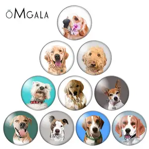 Милых мультяшных собачек на Животные узоры 10 шт. Смешанные 12 мм18 мм20 мм25 мм кабошоны круглые фото стекло кабошон демо с плоской задней частью, украшения своими руками