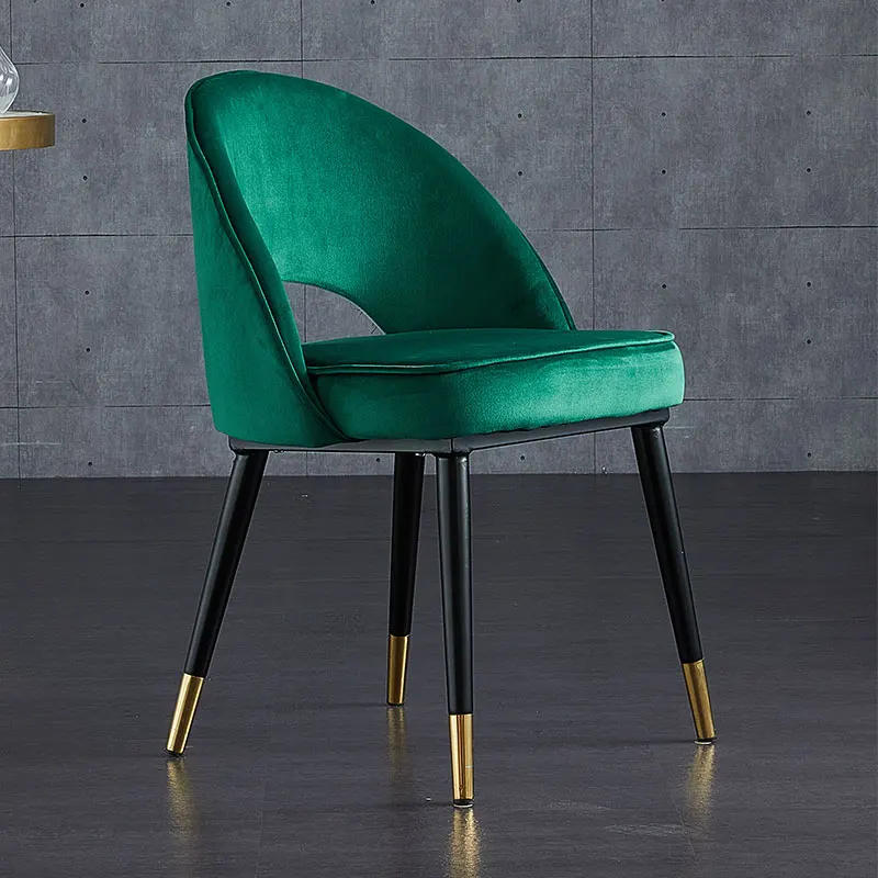 

Nordic luxury dining chair стулья для кухни modern minimalist home dining chair backrest stool makeup nail chair pink green