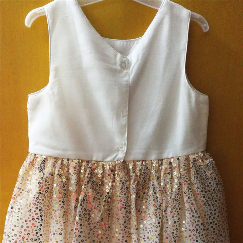 Детская Костюмы платье 2019 Лето Градиент Сетчатое с пайетками для девочек без