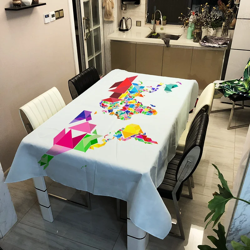 

European and American style household ink printing washable decorative household waterproof tablecloth