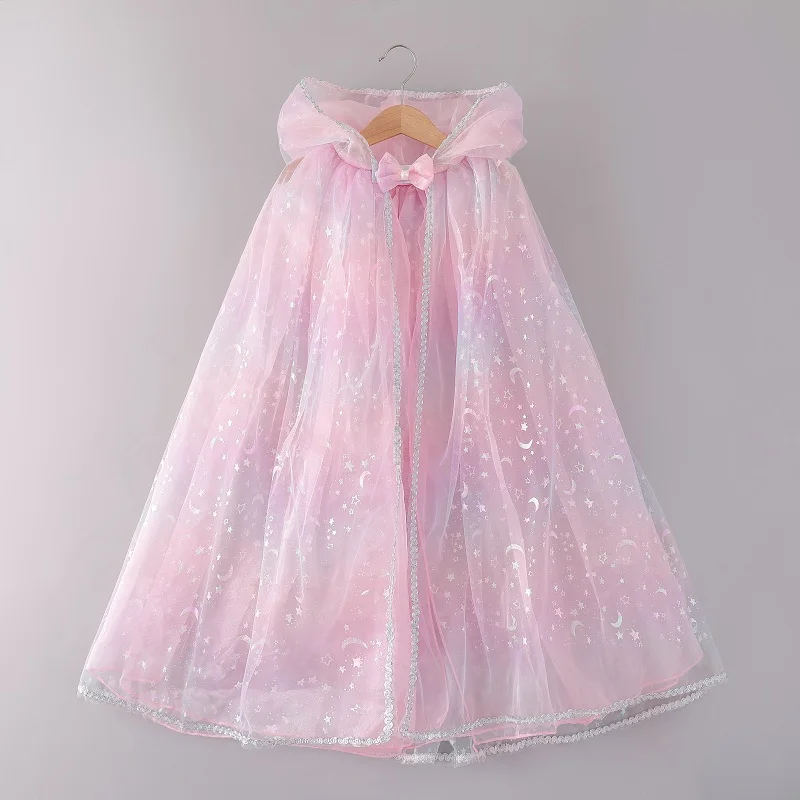 2021 Женская Блестящая накидка с капюшоном искусственная длинная детская на